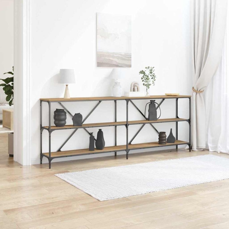 Table console Chêne artisan 200 x 30 x 75 cm Bois d'ingénierie 633341633341