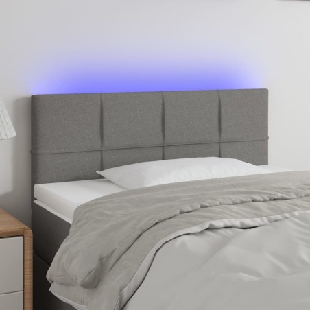 Tête de lit à LED Gris foncé 100x5x78/88 cm Tissu 633342633342