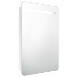 Armoire de salle de bain à miroir LED Blanc brillant 60x11x80cm 633349633349