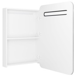 Armoire de salle de bain à miroir LED Blanc brillant 60x11x80cm 633349633349