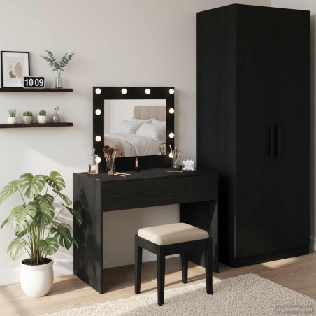 Table de Toilette Noir 83 x 40 x 70 cm Bois d'ingénierie 633354633354