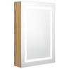 Armoire de salle de bain à miroir LED Chêne 50x13x70 cm 633355633355