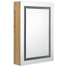 Armoire de salle de bain à miroir LED Chêne 50x13x70 cm 633355633355