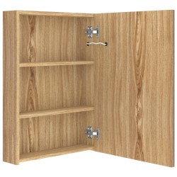 Armoire de salle de bain à miroir LED Chêne 50x13x70 cm 633355633355
