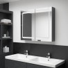 Armoire de salle de bain à miroir LED Gris brillant 80x12x68 cm 633356633356