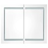 Armoire de salle de bain à miroir LED Gris brillant 80x12x68 cm 633356633356