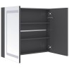 Armoire de salle de bain à miroir LED Gris brillant 80x12x68 cm 633356633356