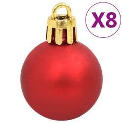 Ensemble de boules de Noël 112 pcs rouge vert doré polystyrène 633359633359
