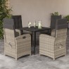Ensemble à manger de jardin et coussins 5 pcs gris clair rotin 633360633360