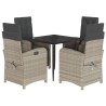 Ensemble à manger de jardin et coussins 5 pcs gris clair rotin 633360633360