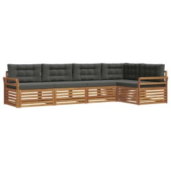 Ensemble de canapés d'extérieur 5 pcs Naturel et Anthracite 633361633361