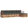 Ensemble de canapés d'extérieur 5 pcs Naturel et Anthracite 633362633362