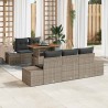 Ensemble de canapé de jardin 6 pc Gris et marron 633365633365