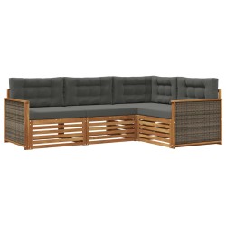 Ensemble de canapés d'extérieur 4 pcs Naturel et Anthracite 633367633367