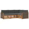 Ensemble de canapés d'extérieur 4 pcs Naturel et Anthracite 633367633367