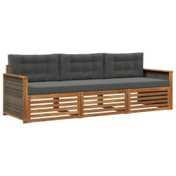 Ensemble de canapés d'extérieur 3 pcs Naturel et Anthracite 633369633369