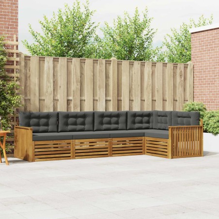 Ensemble de canapés d'extérieur 5 pcs Naturel et Anthracite 633371633371