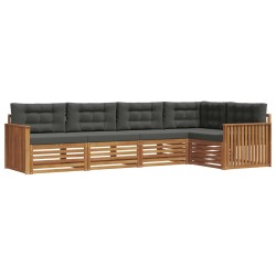Ensemble de canapés d'extérieur 5 pcs Naturel et Anthracite 633371633371