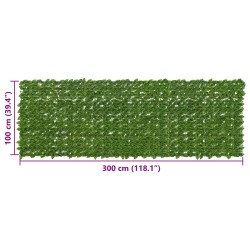 Écran de balcon avec feuilles Vert et jaune 300 x 100 cm 633373633373