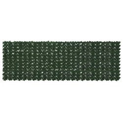 Écran de balcon avec feuilles Vert foncé 300 x 100 cm 633376633376
