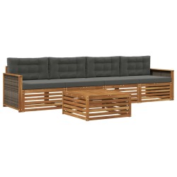 Ensemble de canapés d'extérieur 5 pcs Naturel et Anthracite 633378633378