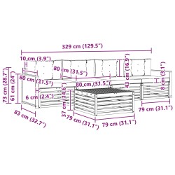 Ensemble de canapés d'extérieur 5 pcs Naturel et Anthracite 633378633378