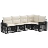 Ensemble de canapé de jardin 5 pcs Noir et blanc crème 633382633382