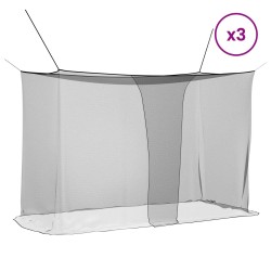 Filet anti-moustiques pour lit 156 mailles 3 pcs Noir Polyester 633383633383