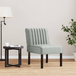 Fauteuil sans accoudoirs gris clair velours 633384633384