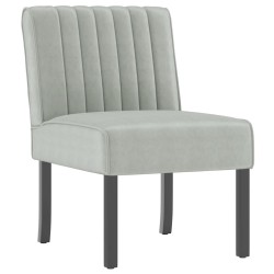 Fauteuil sans accoudoirs gris clair velours 633384633384
