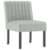 Fauteuil sans accoudoirs gris clair velours 633384633384