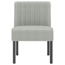 Fauteuil sans accoudoirs gris clair velours 633384633384