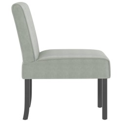Fauteuil sans accoudoirs gris clair velours 633384633384