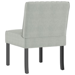Fauteuil sans accoudoirs gris clair velours 633384633384