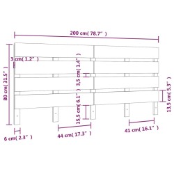 Tête de lit 200x3x80 cm Bois massif de pin 633385633385