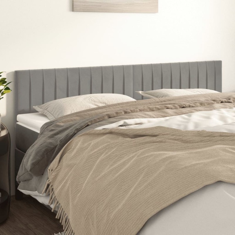 Têtes de lit Gris clair 200x5x78/88 cm Velours 633394633394