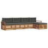 Ensemble de canapés d'extérieur 5 pcs Naturel et Anthracite 633398633398