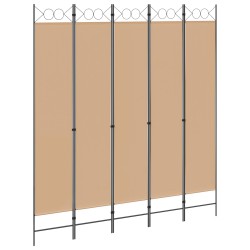 Paravent 5 panneaux Beige 200 x 220 cm Tissu 633402633402