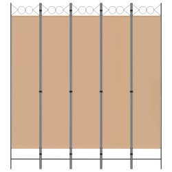 Paravent 5 panneaux Beige 200 x 220 cm Tissu 633402633402