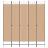 Paravent 5 panneaux Beige 200 x 220 cm Tissu 633402633402