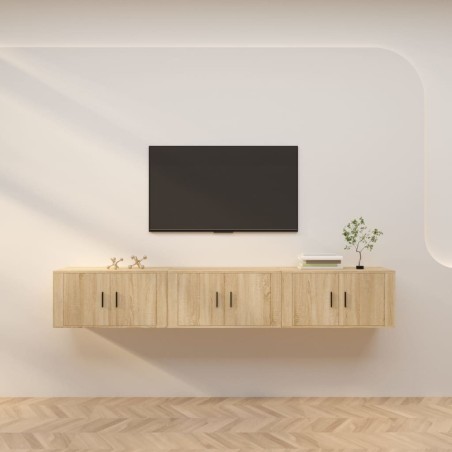 Meubles TV muraux 3 pcs chêne sonoma 80x34,5x40 cm 633407633407