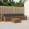 Ensemble de canapés d'extérieur 5 pcs Naturel et Anthracite 633408633408