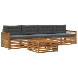 Ensemble de canapés d'extérieur 5 pcs Naturel et Anthracite 633408633408