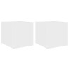 Meubles TV muraux avec lumières LED 2 pcs blanc 30,5x35x30 cm 633409633409