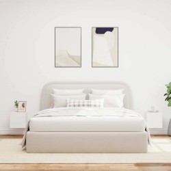 Meubles TV muraux avec lumières LED 2 pcs blanc 30,5x35x30 cm 633409633409