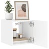 Meubles TV muraux avec lumières LED 2 pcs blanc 30,5x35x30 cm 633409633409