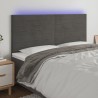 Tête de lit à LED Gris foncé 180x5x118/128 cm Velours 633411633411