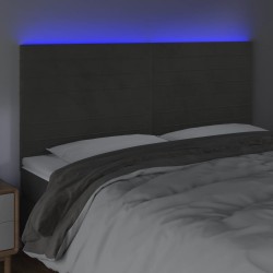 Tête de lit à LED Gris foncé 180x5x118/128 cm Velours 633411633411
