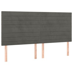 Tête de lit à LED Gris foncé 180x5x118/128 cm Velours 633411633411