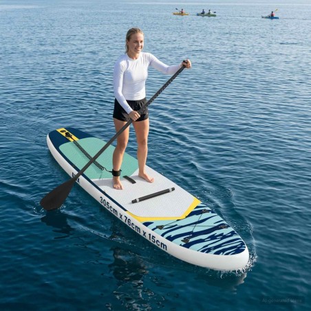 Planche de SUP avec siège 2-en-1 APEX 305 x 76 x 15 cm Bleu 633412633412